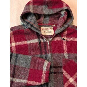 Vintage 50s 60s Campus Windjammer Full Zip Wool Plaid Hooded Jacket Med USA Made